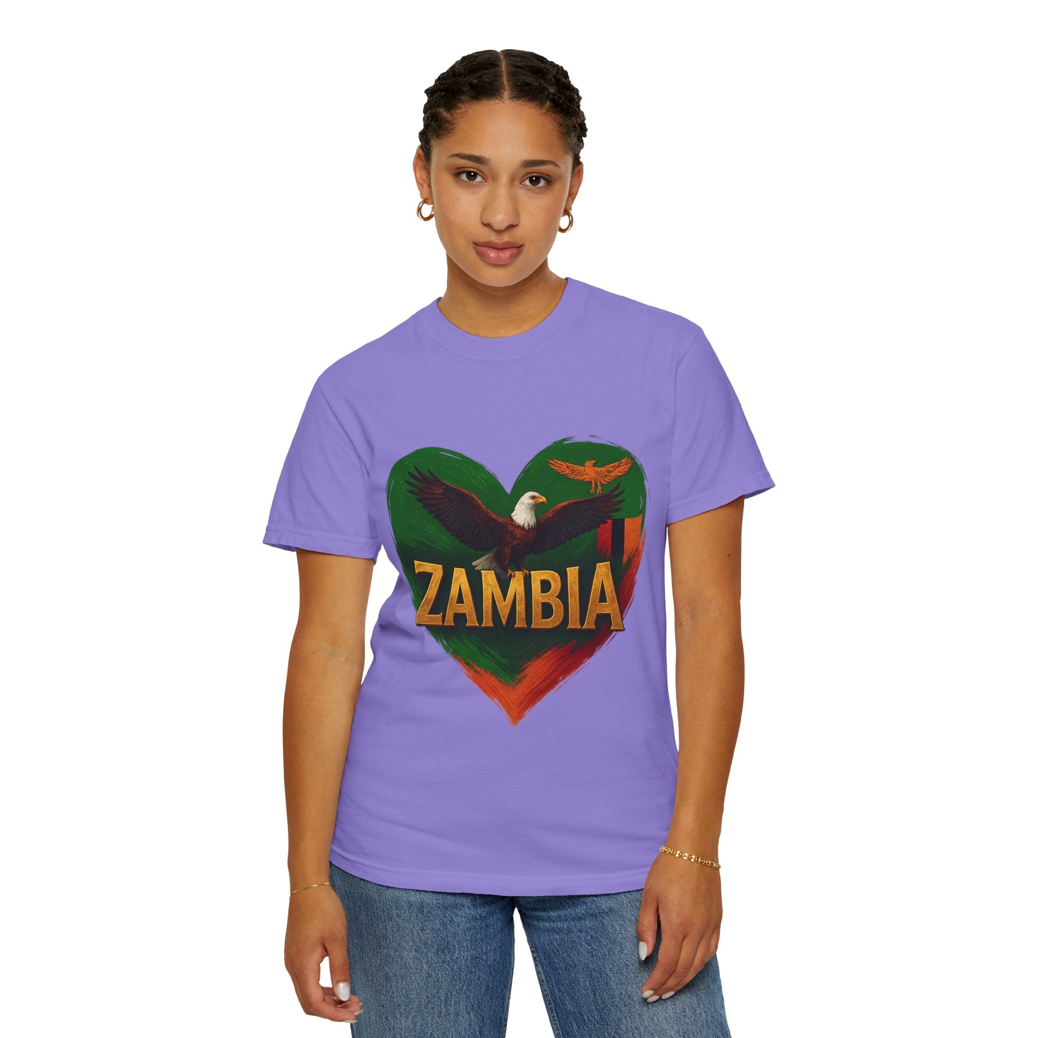 BGSM Zambia Heart Eagle T-Shirt — Patriotic Zambia Graphic Tee
