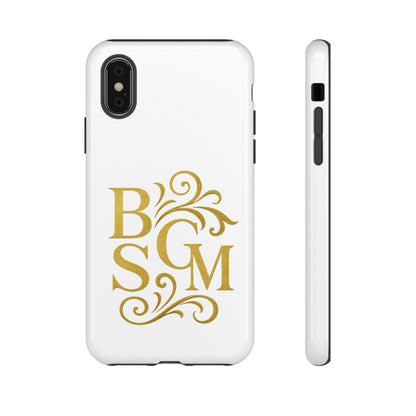 Monogram Tough Case – Elegant Gold B S G M Flourish Phone Case