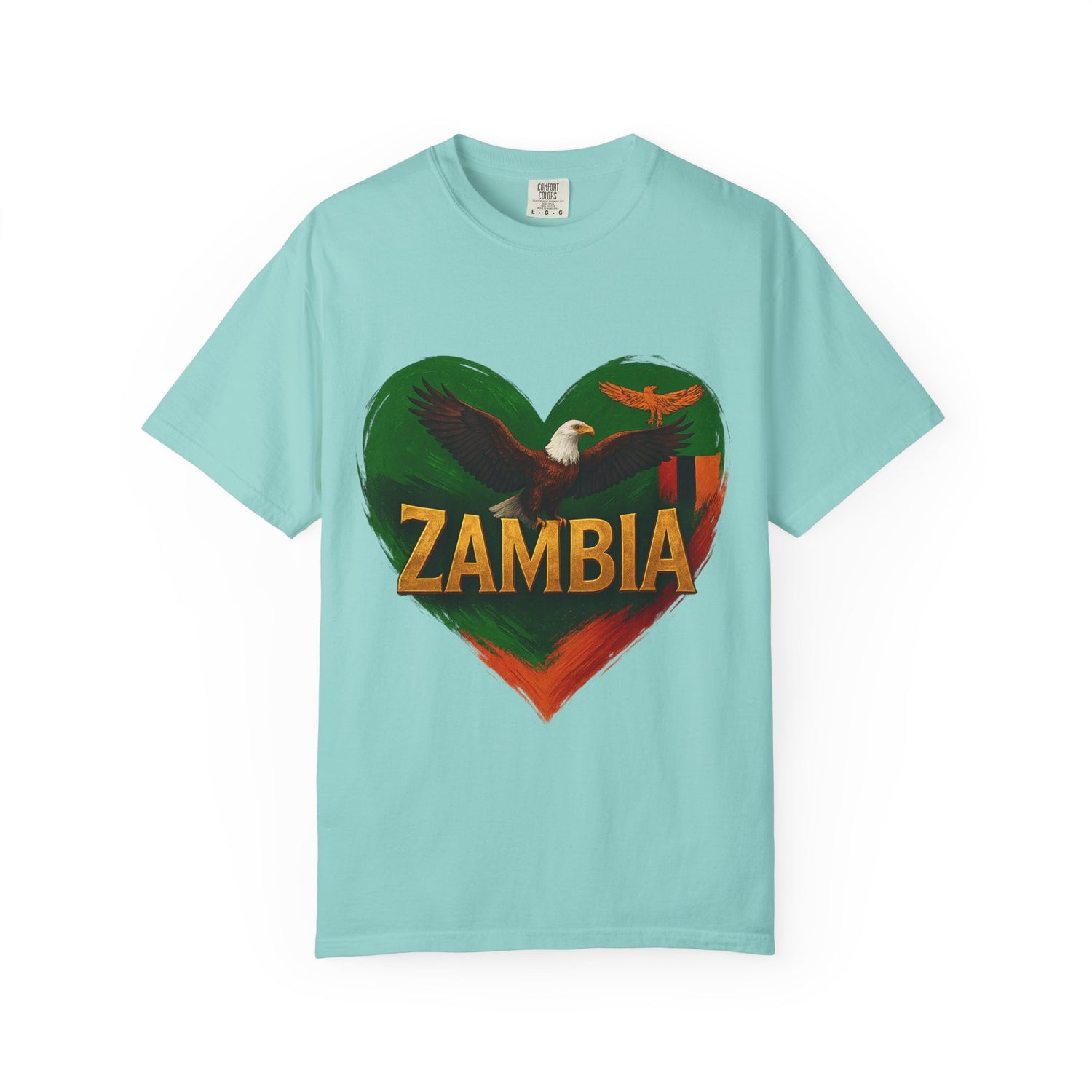 BGSM Zambia Heart Eagle T-Shirt — Patriotic Zambia Graphic Tee