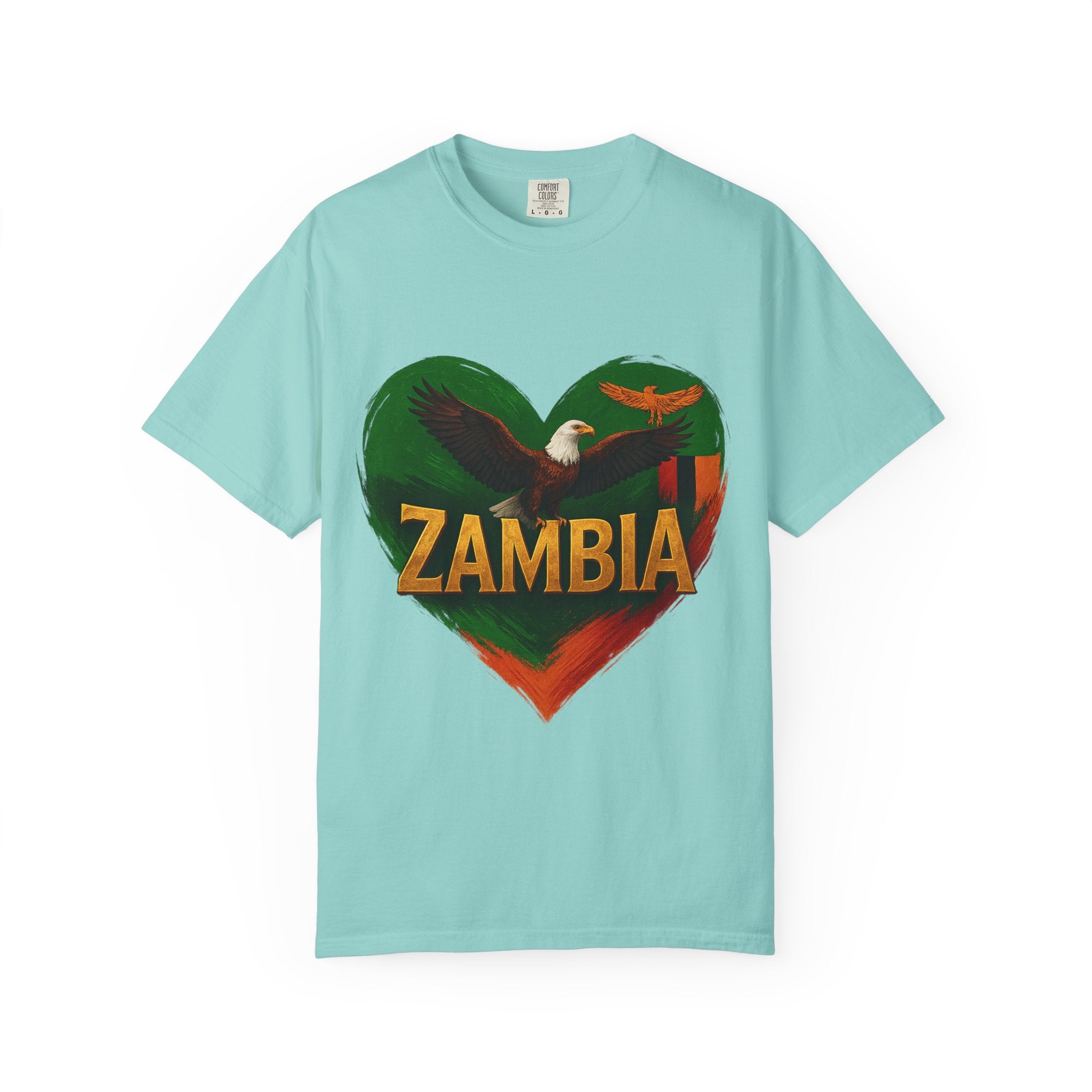 BGSM Zambia Heart Eagle T-Shirt — Patriotic Zambia Graphic Tee