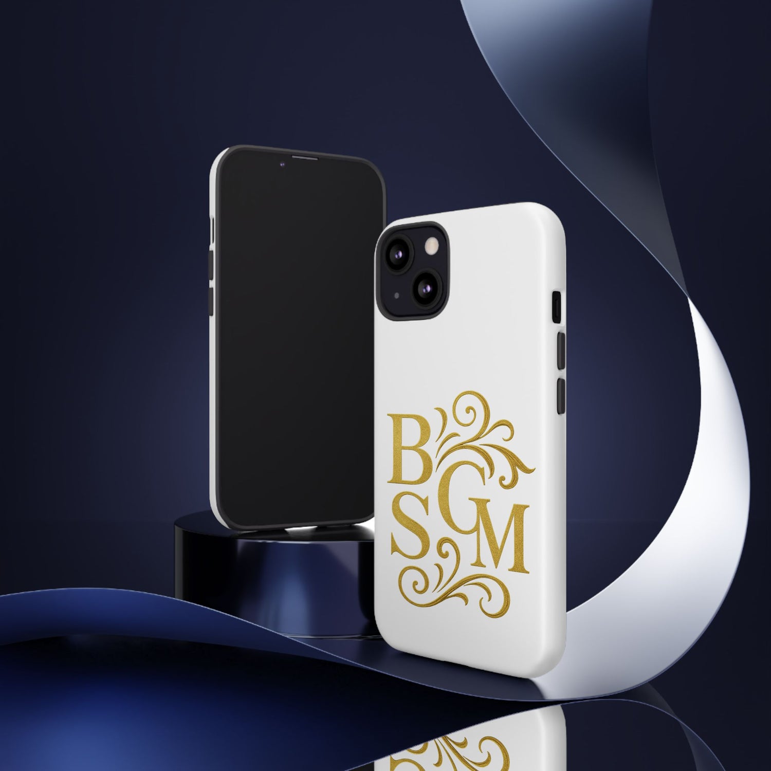Monogram Tough Case – Elegant Gold B S G M Flourish Phone Case