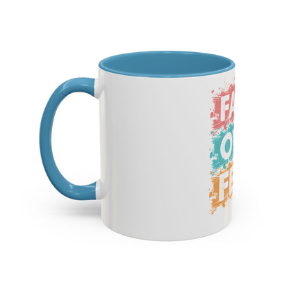Faith Over Fear Accent Coffee Mug — Inspirational Christian Ceramic Mug (11/15oz)