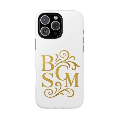 Monogram Tough Case – Elegant Gold B S G M Flourish Phone Case