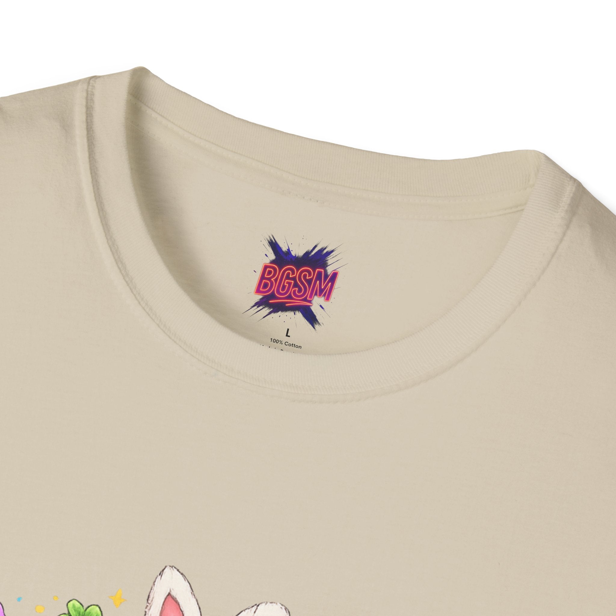 BGSM Happy Easter T-Shirt — Pastel Bunny &amp; Eggs Holiday Tee