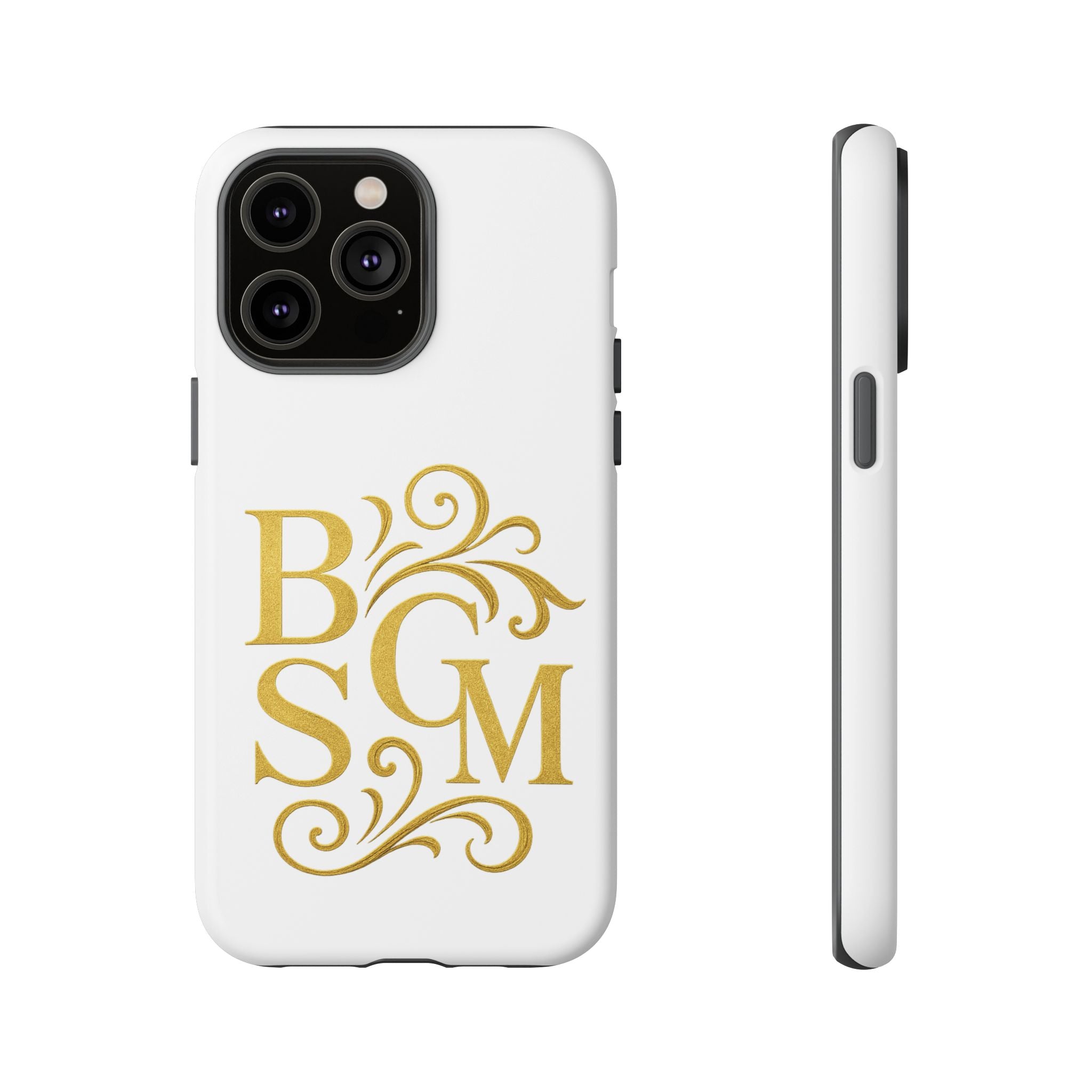 Monogram Tough Case – Elegant Gold B S G M Flourish Phone Case