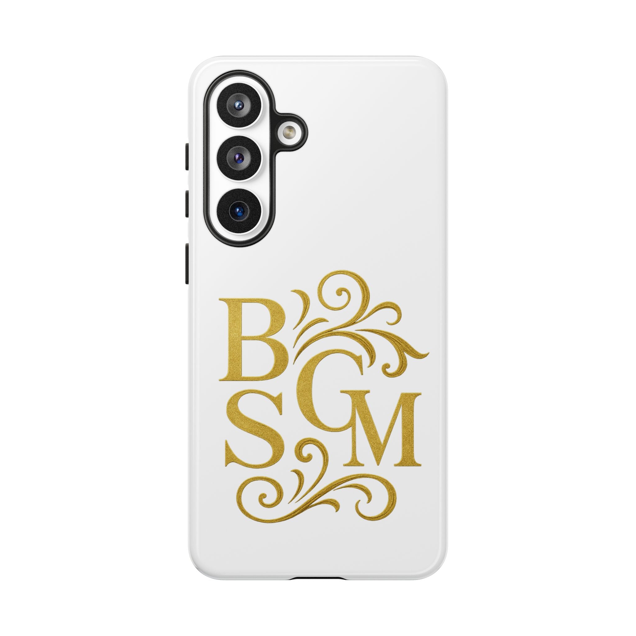 Monogram Tough Case – Elegant Gold B S G M Flourish Phone Case