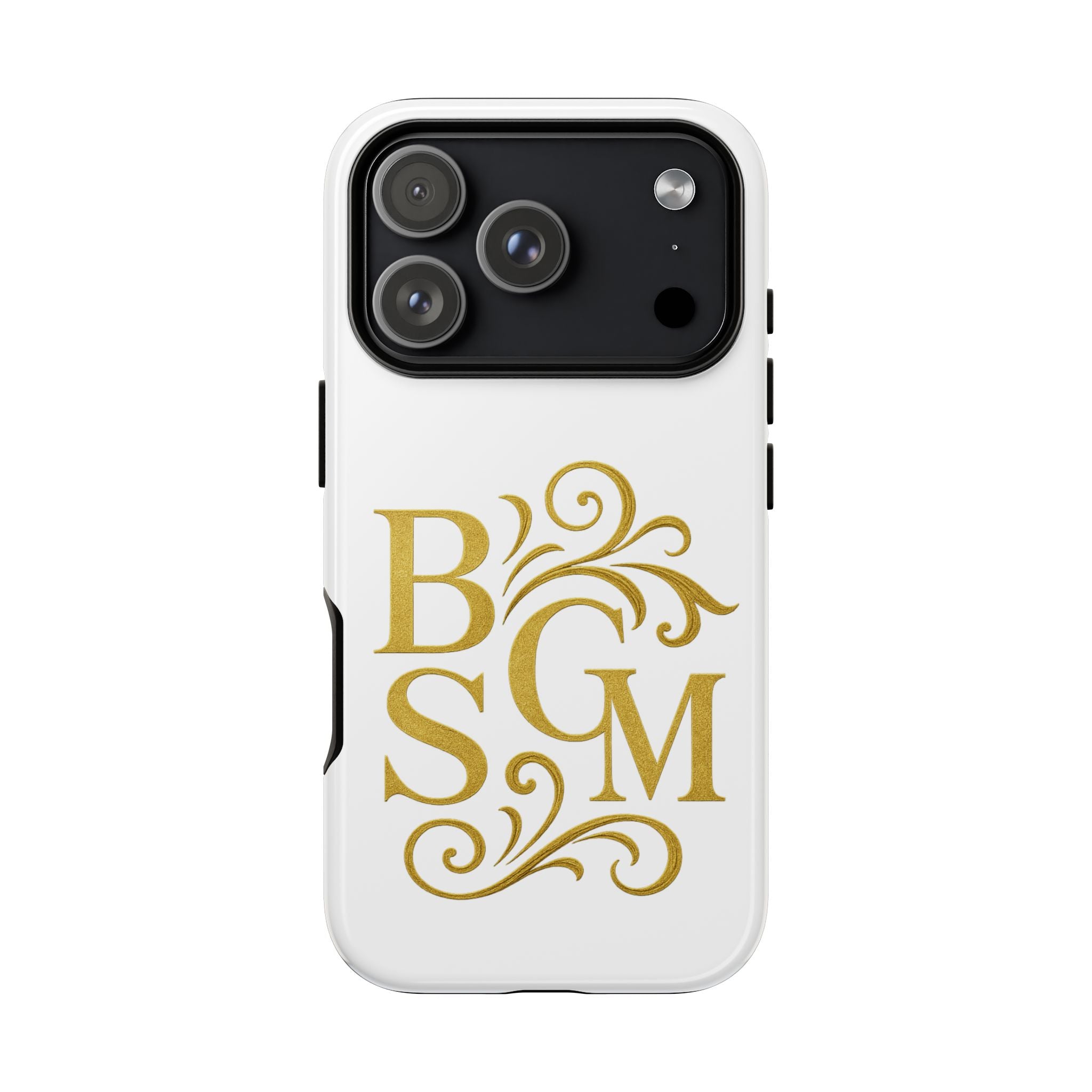 Monogram Tough Case – Elegant Gold B S G M Flourish Phone Case