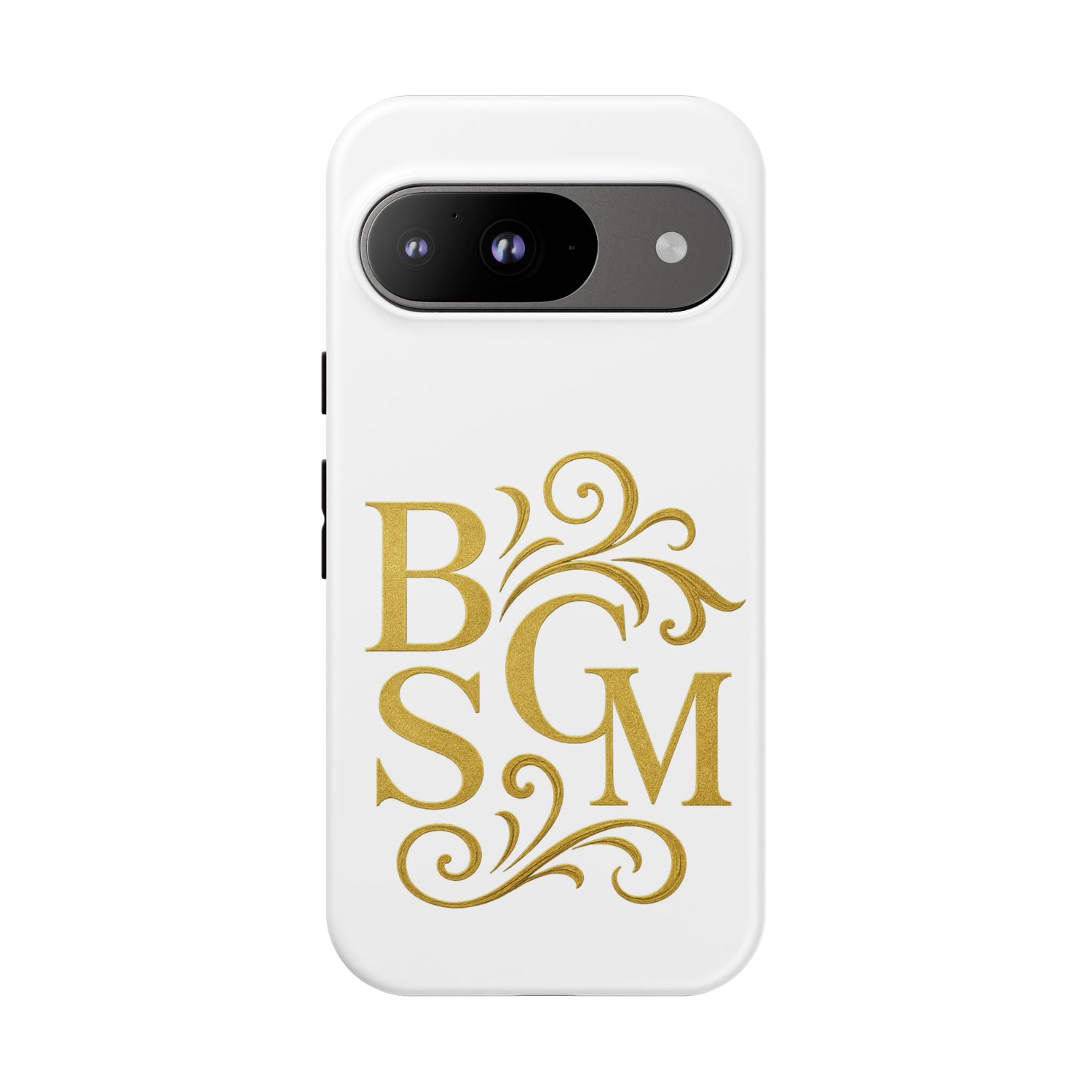 Monogram Tough Case – Elegant Gold B S G M Flourish Phone Case