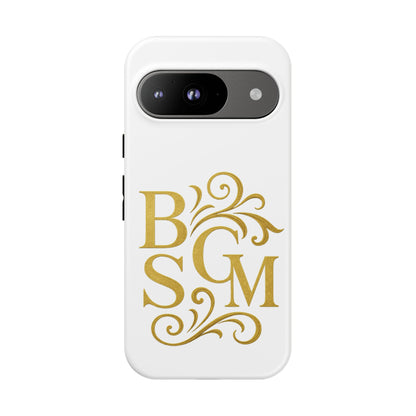 Monogram Tough Case – Elegant Gold B S G M Flourish Phone Case