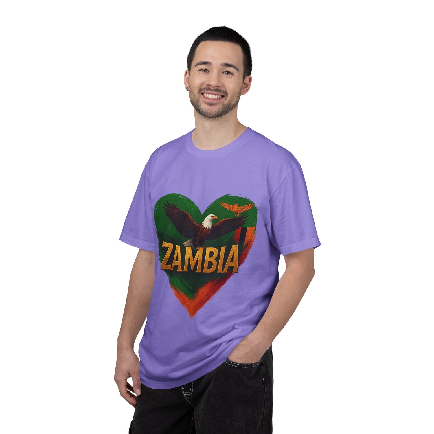 BGSM Zambia Heart Eagle T-Shirt — Patriotic Zambia Graphic Tee