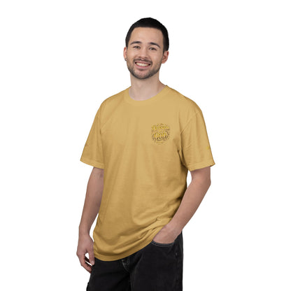 Autumn Fox Pocket T-Shirt — Rust Garment-Dyed Tee with Pocket Fox Design