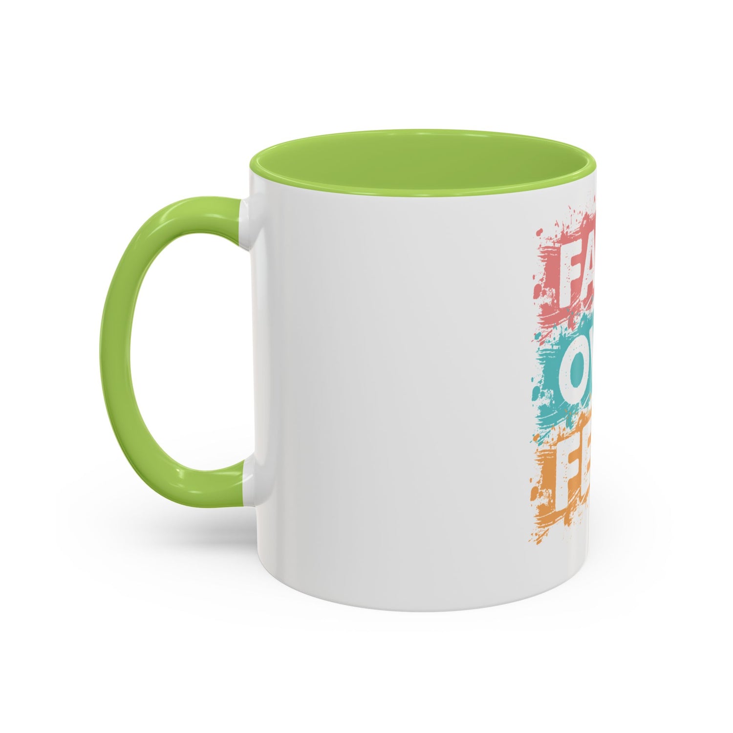Faith Over Fear Accent Coffee Mug — Inspirational Christian Ceramic Mug (11/15oz)