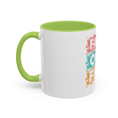 Faith Over Fear Accent Coffee Mug — Inspirational Christian Ceramic Mug (11/15oz)