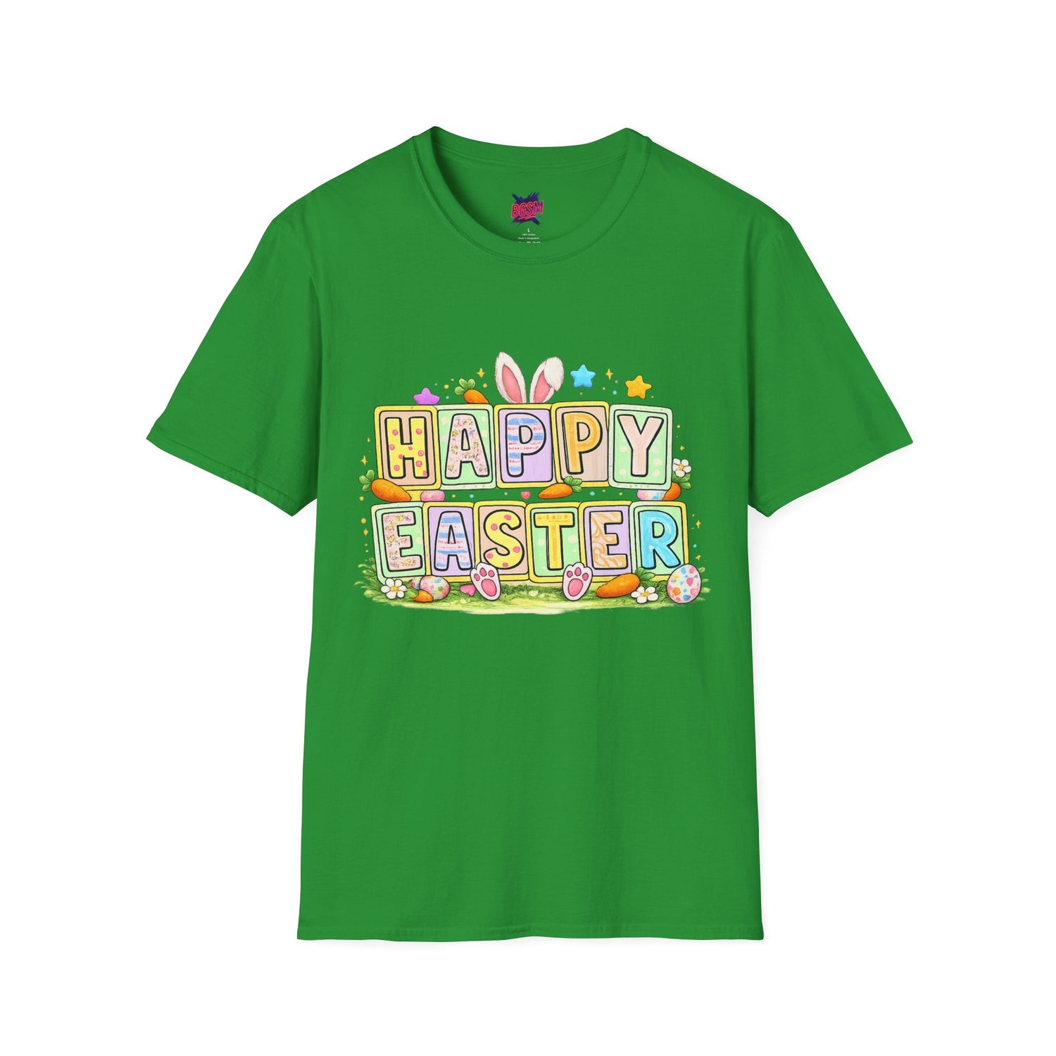 BGSM Happy Easter T-Shirt — Pastel Bunny &amp; Eggs Holiday Tee