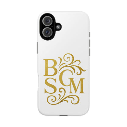 Monogram Tough Case – Elegant Gold B S G M Flourish Phone Case