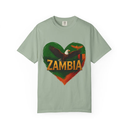 BGSM Zambia Heart Eagle T-Shirt — Patriotic Zambia Graphic Tee