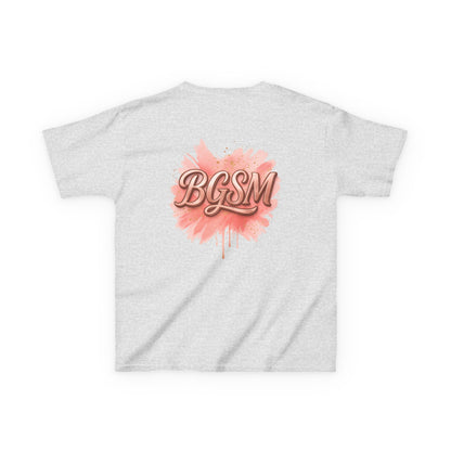 BGSM Kids T-Shirt - "Happy Easter" Colorful Block Letters Tee (Back BGSM Watercolor Accent)
