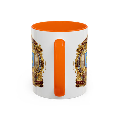 Aston Villa Crest Coffee Mug – 1874–2026 Anniversary Accent Mug (11/15 oz)
