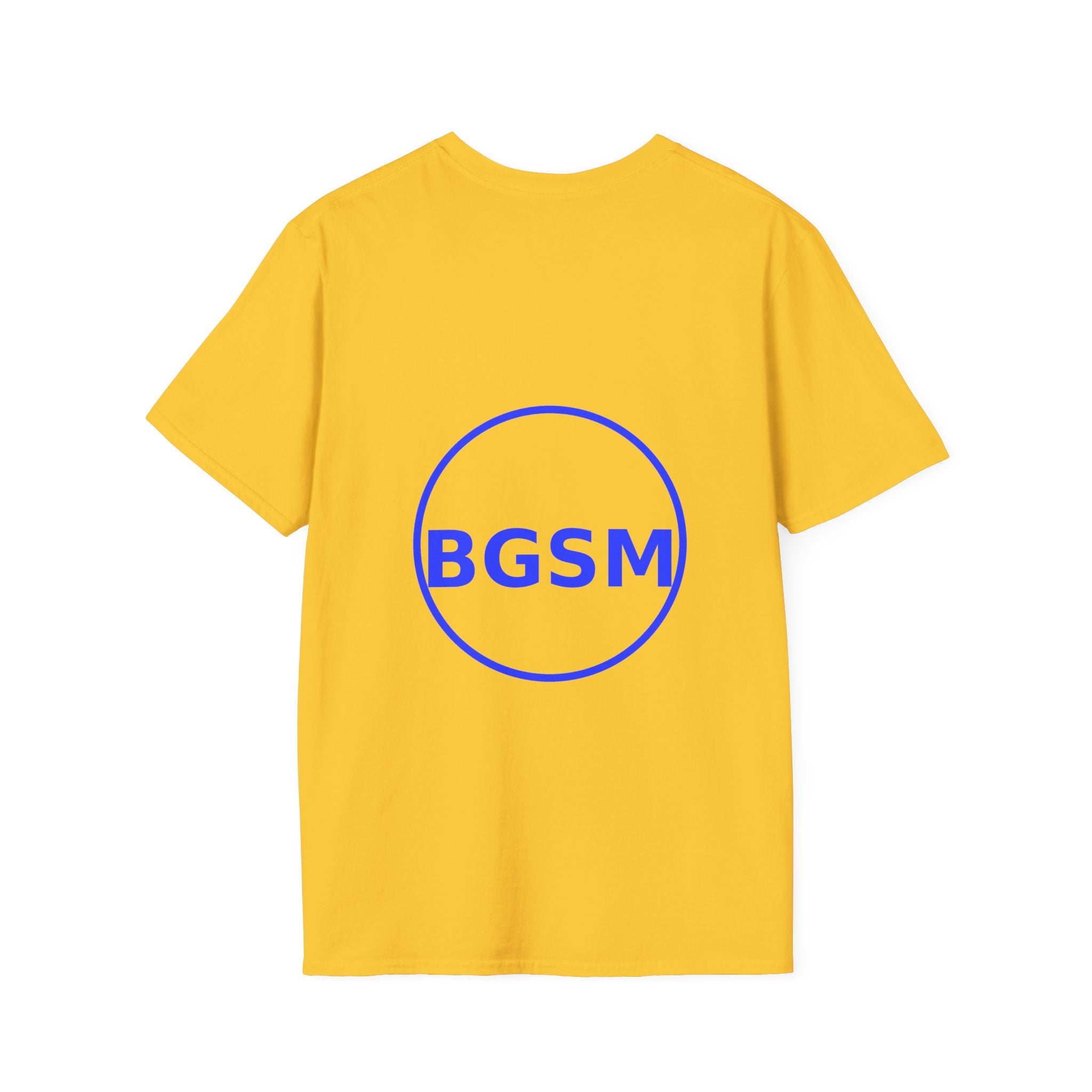 BGSM Monogram T-Shirt — Decorative Gold Front &amp; Blue Circle Back