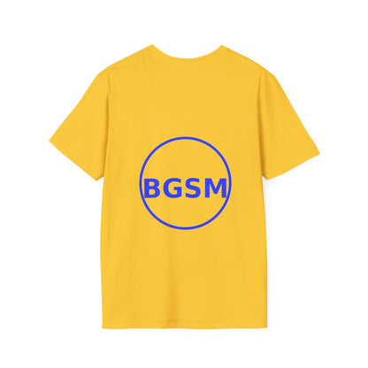 BGSM Monogram T-Shirt — Decorative Gold Front &amp; Blue Circle Back