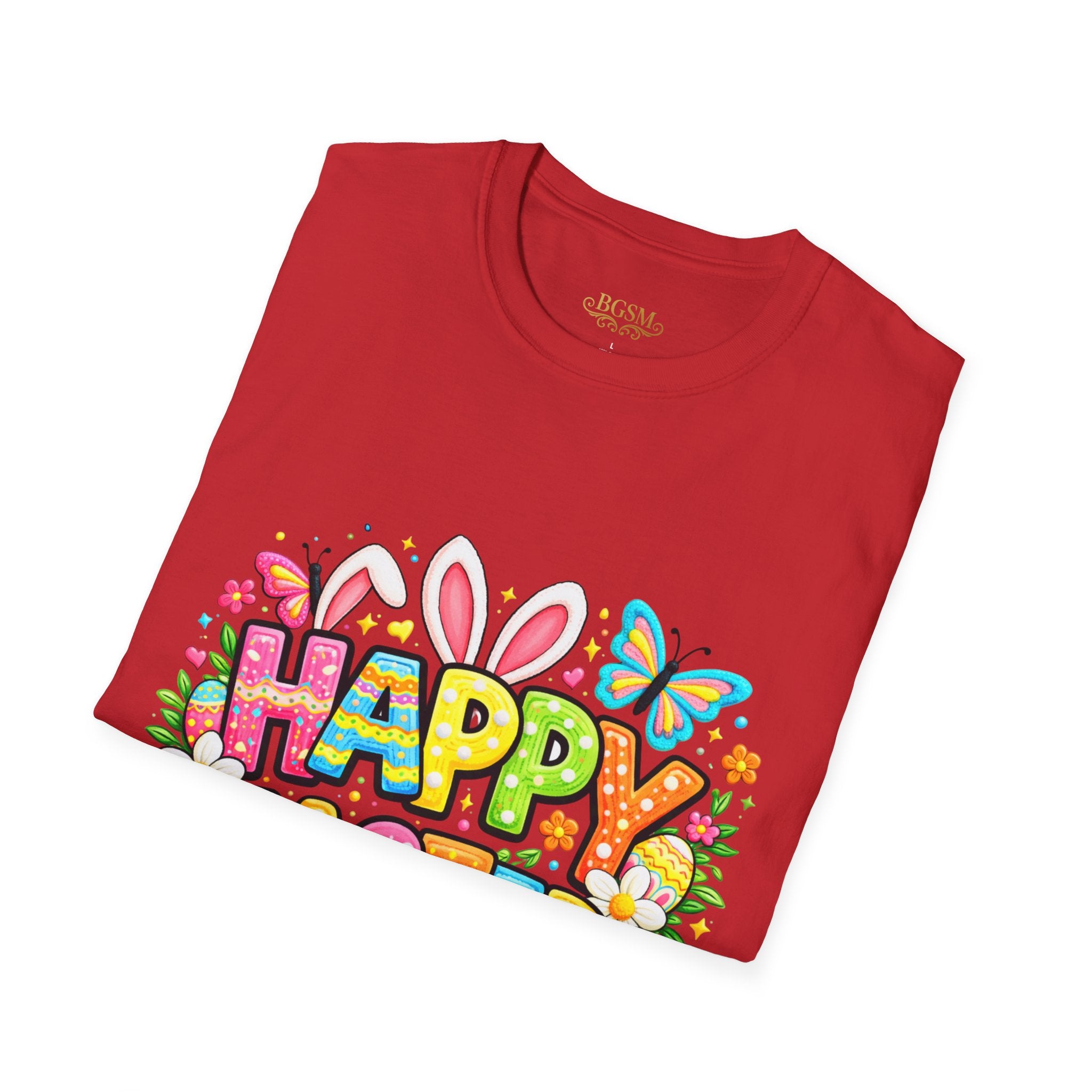 BGSM Easter Bunny Graphic T-Shirt — "Happy Easter" Colorful Holiday Tee