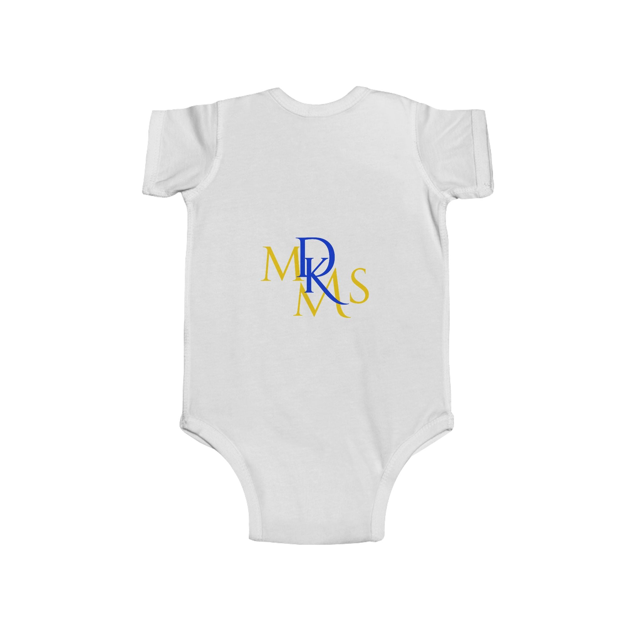 BGSM Happy Easter Baby Bodysuit — Infant Fine Jersey Easter Onesie with Colorful Block Design