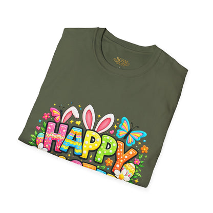 BGSM Easter Bunny Graphic T-Shirt — "Happy Easter" Colorful Holiday Tee