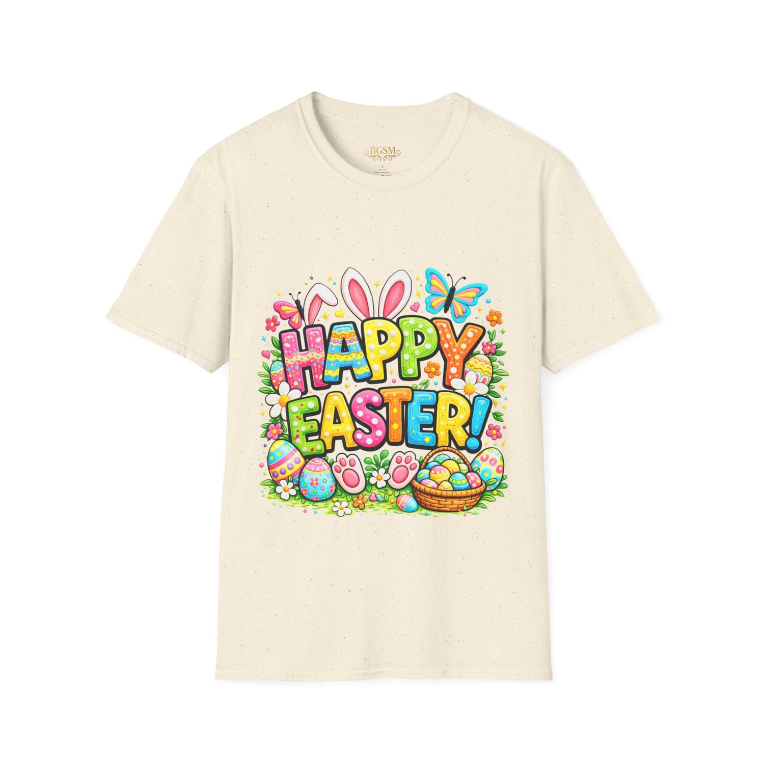 BGSM Easter Bunny Graphic T-Shirt — "Happy Easter" Colorful Holiday Tee