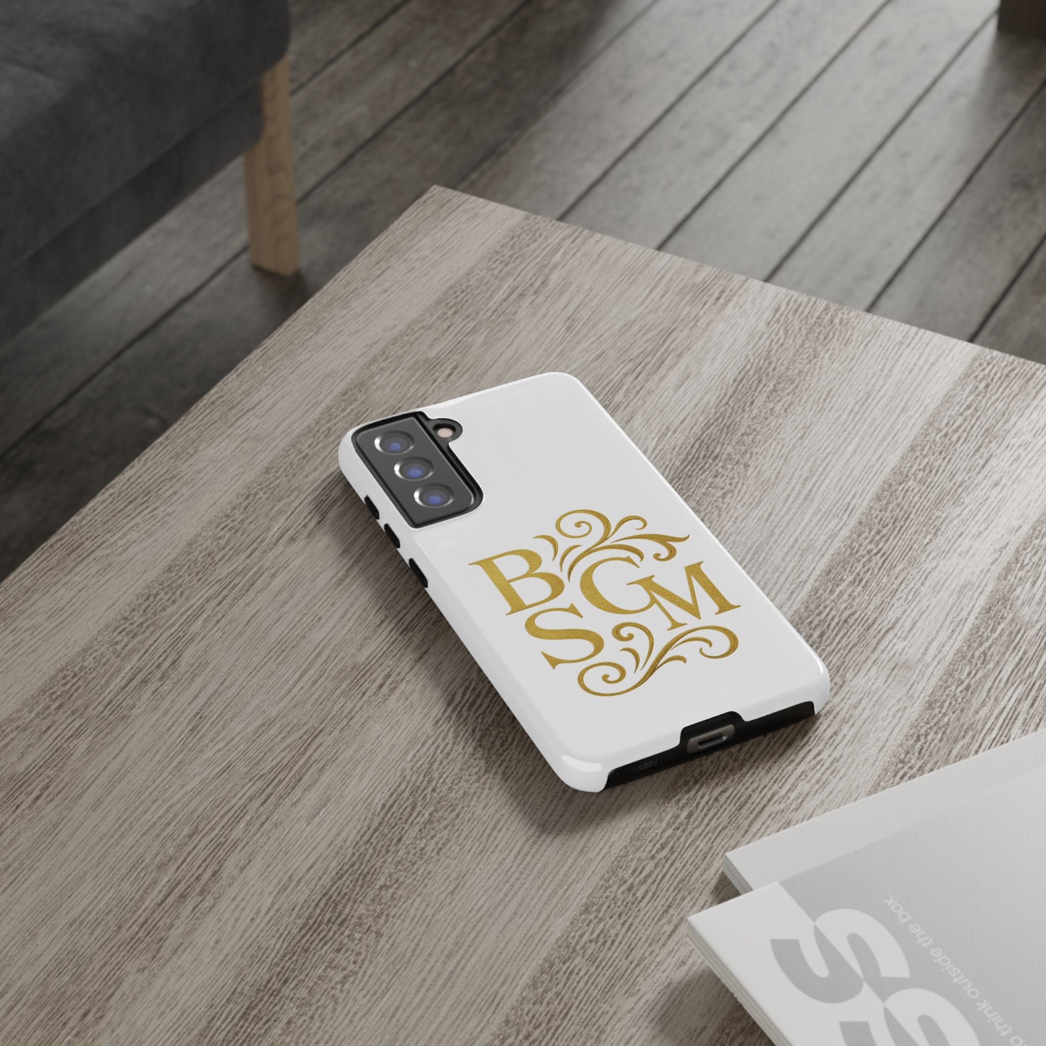 Monogram Tough Case – Elegant Gold B S G M Flourish Phone Case