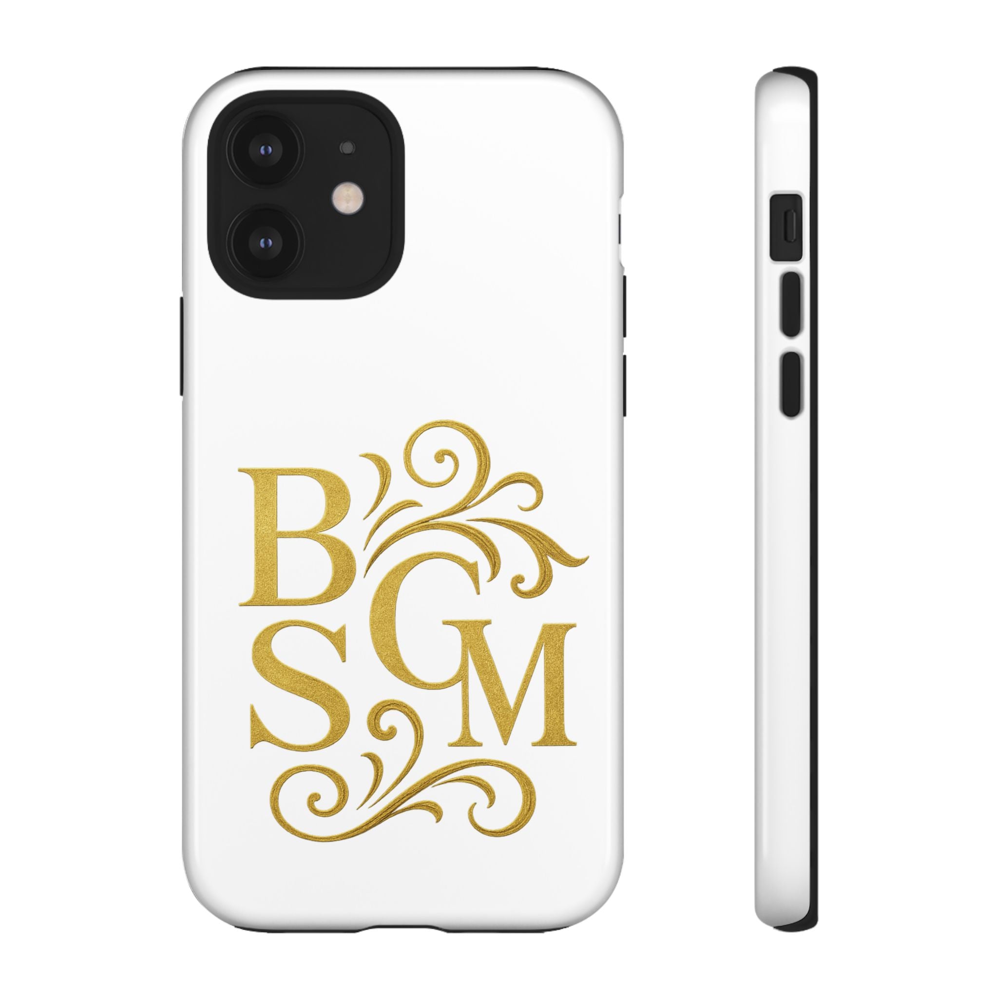 Monogram Tough Case – Elegant Gold B S G M Flourish Phone Case