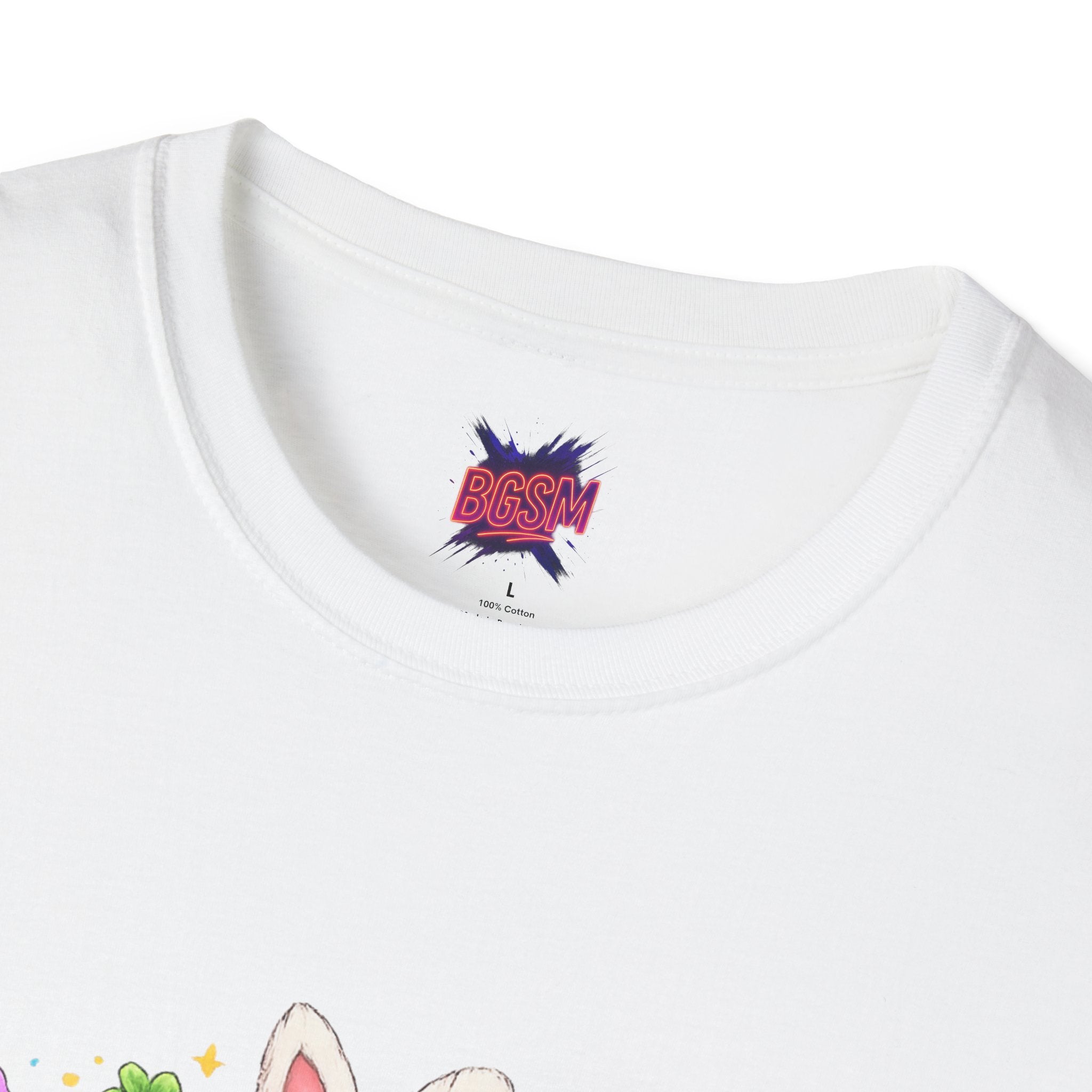 BGSM Happy Easter T-Shirt — Pastel Bunny &amp; Eggs Holiday Tee
