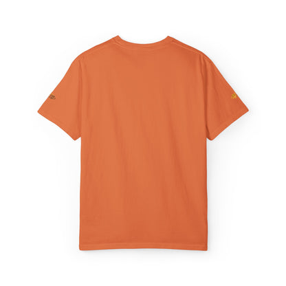 Autumn Fox Pocket T-Shirt — Rust Garment-Dyed Tee with Pocket Fox Design