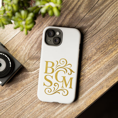 Monogram Tough Case – Elegant Gold B S G M Flourish Phone Case