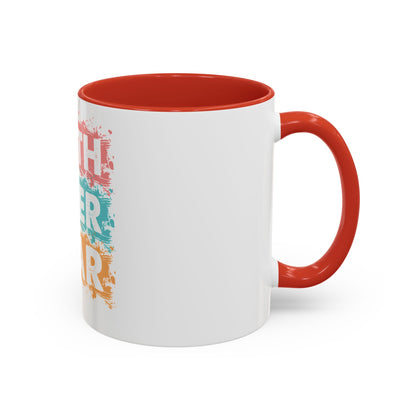 Faith Over Fear Accent Coffee Mug — Inspirational Christian Ceramic Mug (11/15oz)