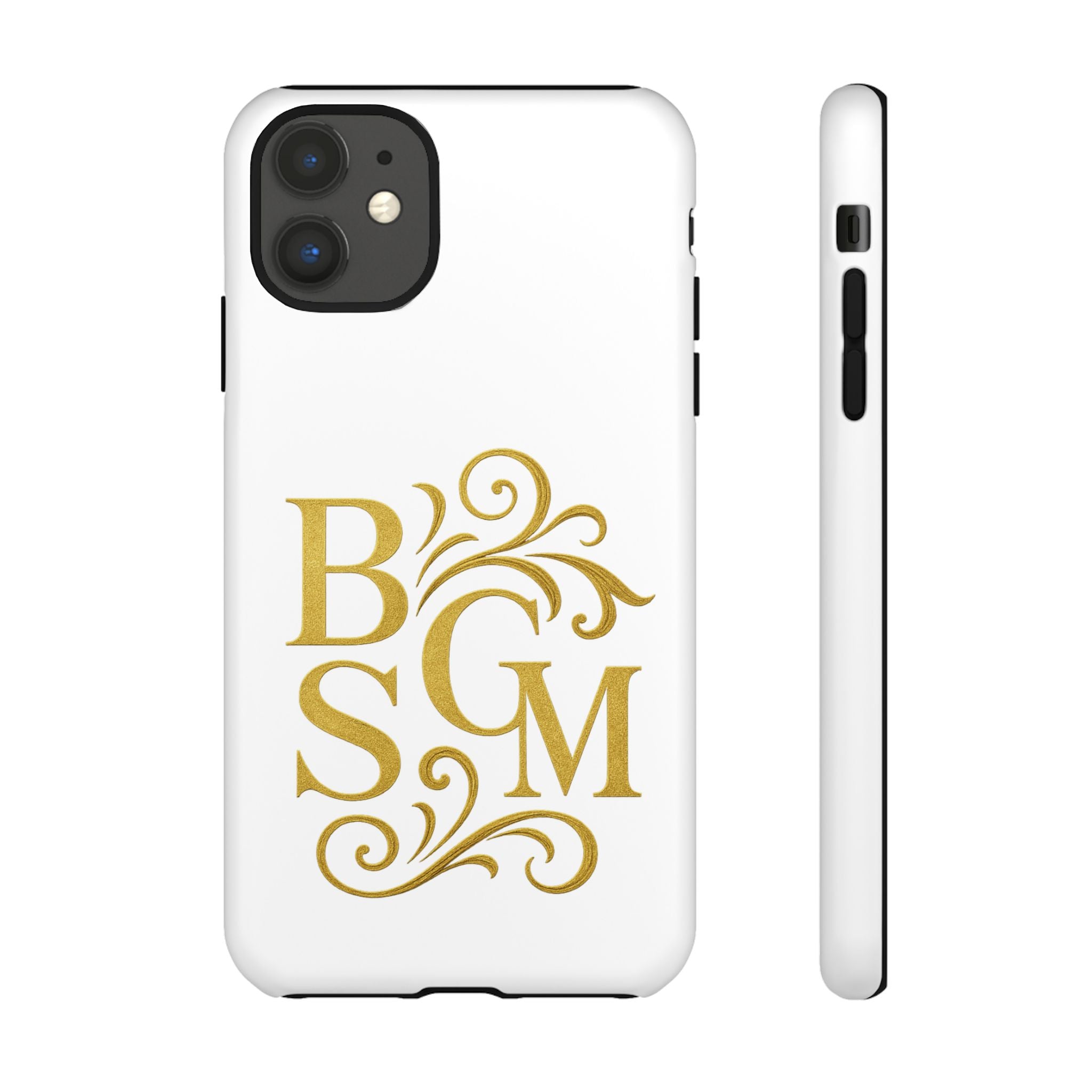 Monogram Tough Case – Elegant Gold B S G M Flourish Phone Case
