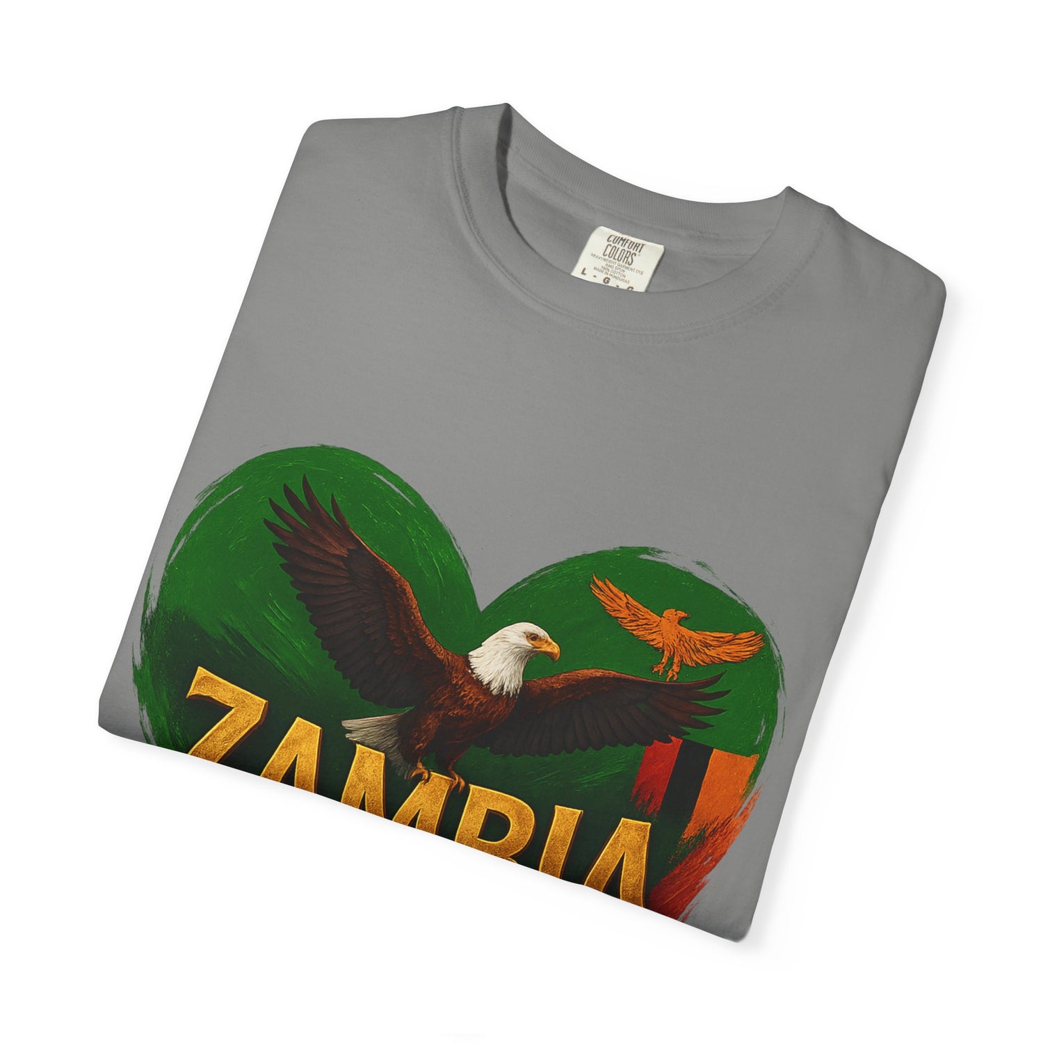 BGSM Zambia Heart Eagle T-Shirt — Patriotic Zambia Graphic Tee