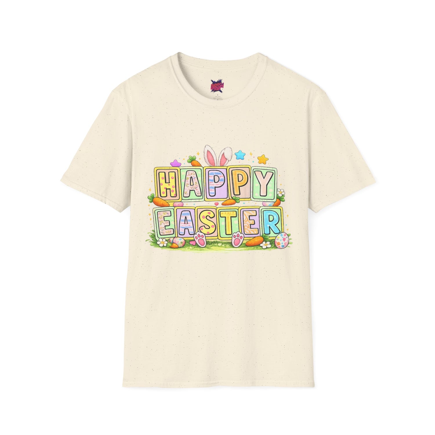 BGSM Happy Easter T-Shirt — Pastel Bunny &amp; Eggs Holiday Tee