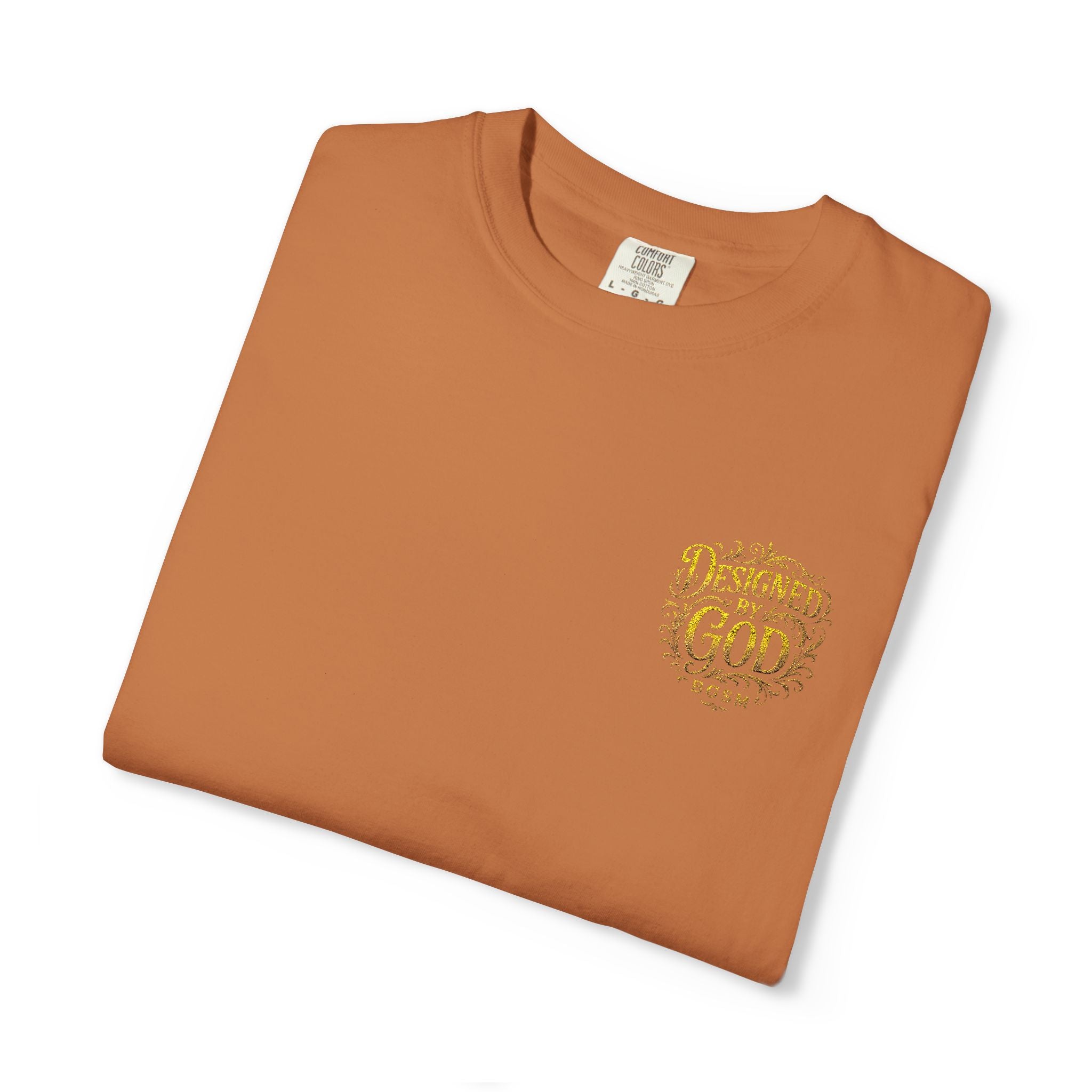 Autumn Fox Pocket T-Shirt — Rust Garment-Dyed Tee with Pocket Fox Design