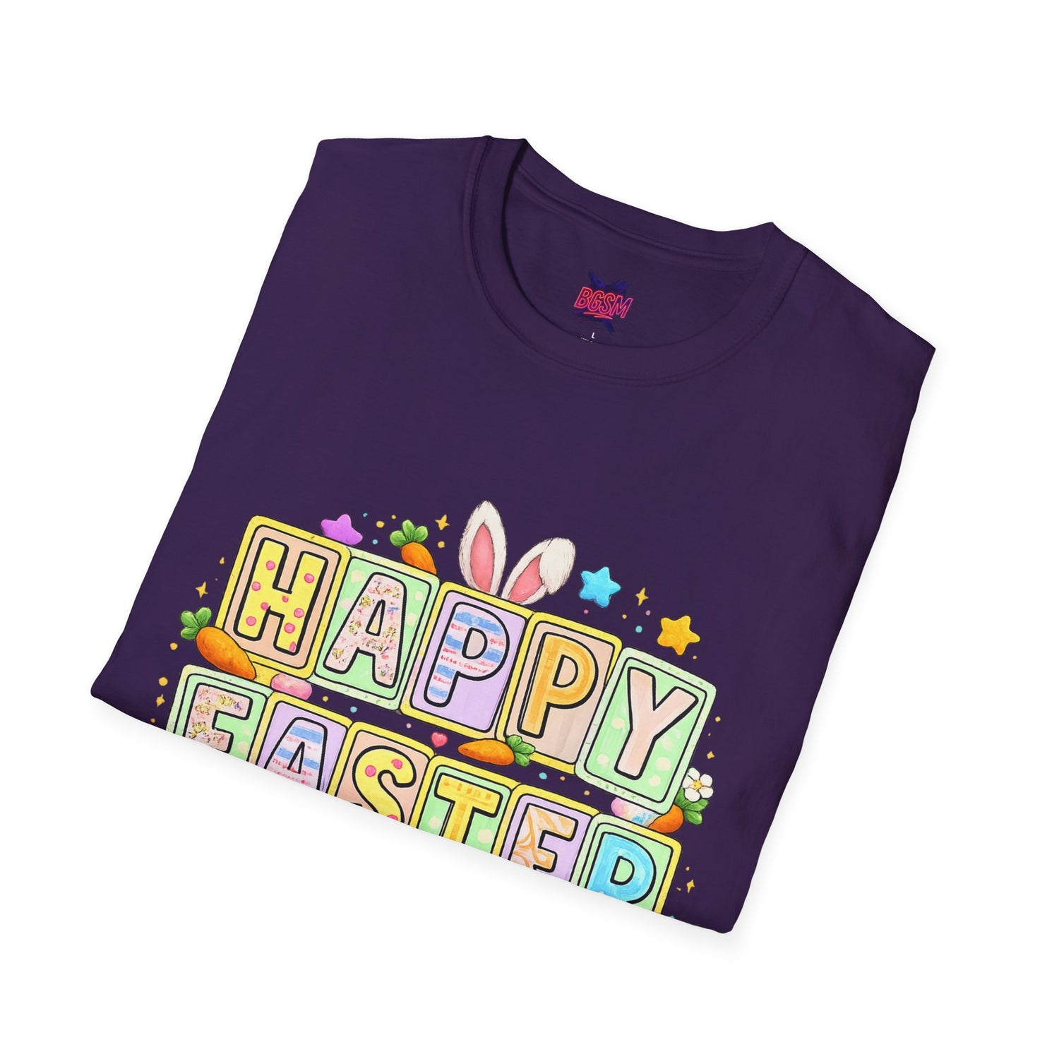 BGSM Happy Easter T-Shirt — Pastel Bunny &amp; Eggs Holiday Tee
