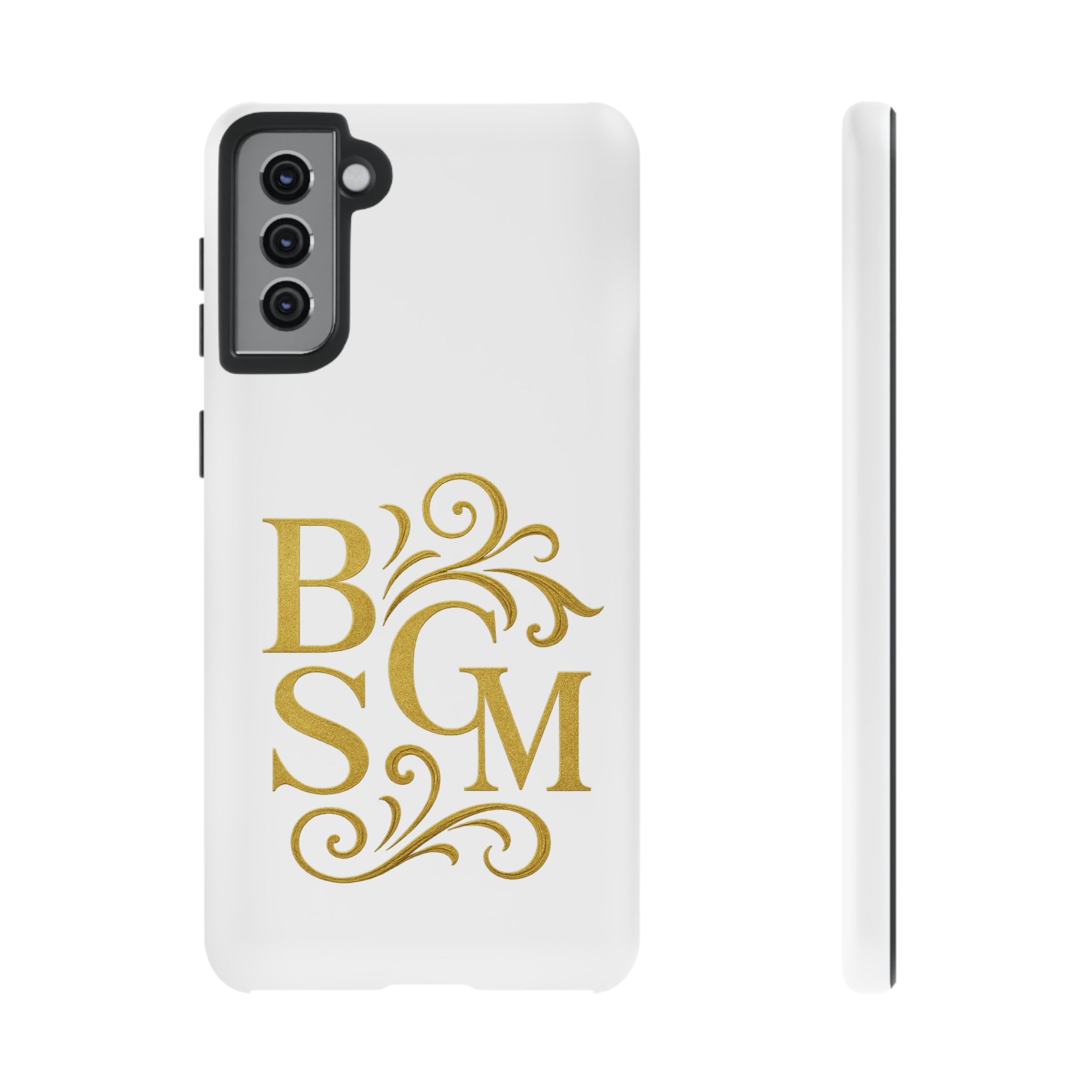 Monogram Tough Case – Elegant Gold B S G M Flourish Phone Case