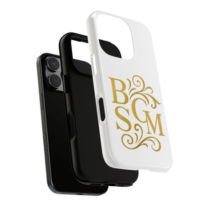 Monogram Tough Case – Elegant Gold B S G M Flourish Phone Case