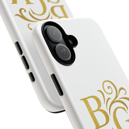 Monogram Tough Case – Elegant Gold B S G M Flourish Phone Case