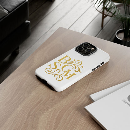 Monogram Tough Case – Elegant Gold B S G M Flourish Phone Case