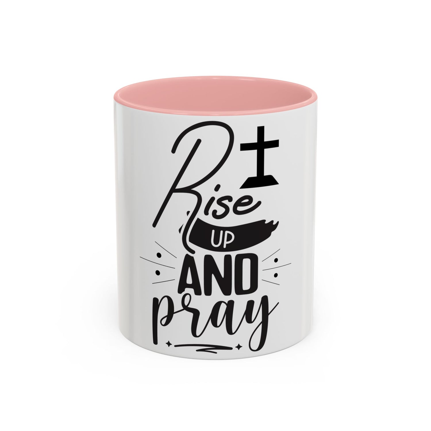 Rise Up and Pray Accent Coffee Mug – Inspirational Christian Coffee Cup