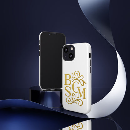 Monogram Tough Case – Elegant Gold B S G M Flourish Phone Case