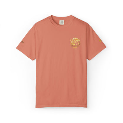 Autumn Fox Pocket T-Shirt — Rust Garment-Dyed Tee with Pocket Fox Design