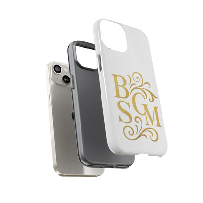 Monogram Tough Case – Elegant Gold B S G M Flourish Phone Case