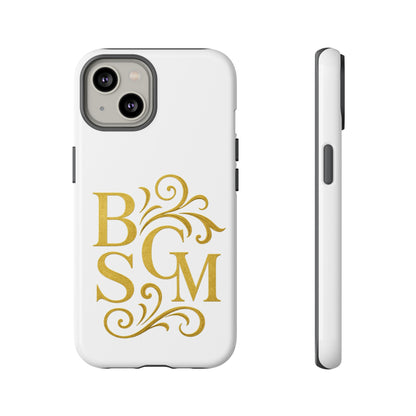 Monogram Tough Case – Elegant Gold B S G M Flourish Phone Case
