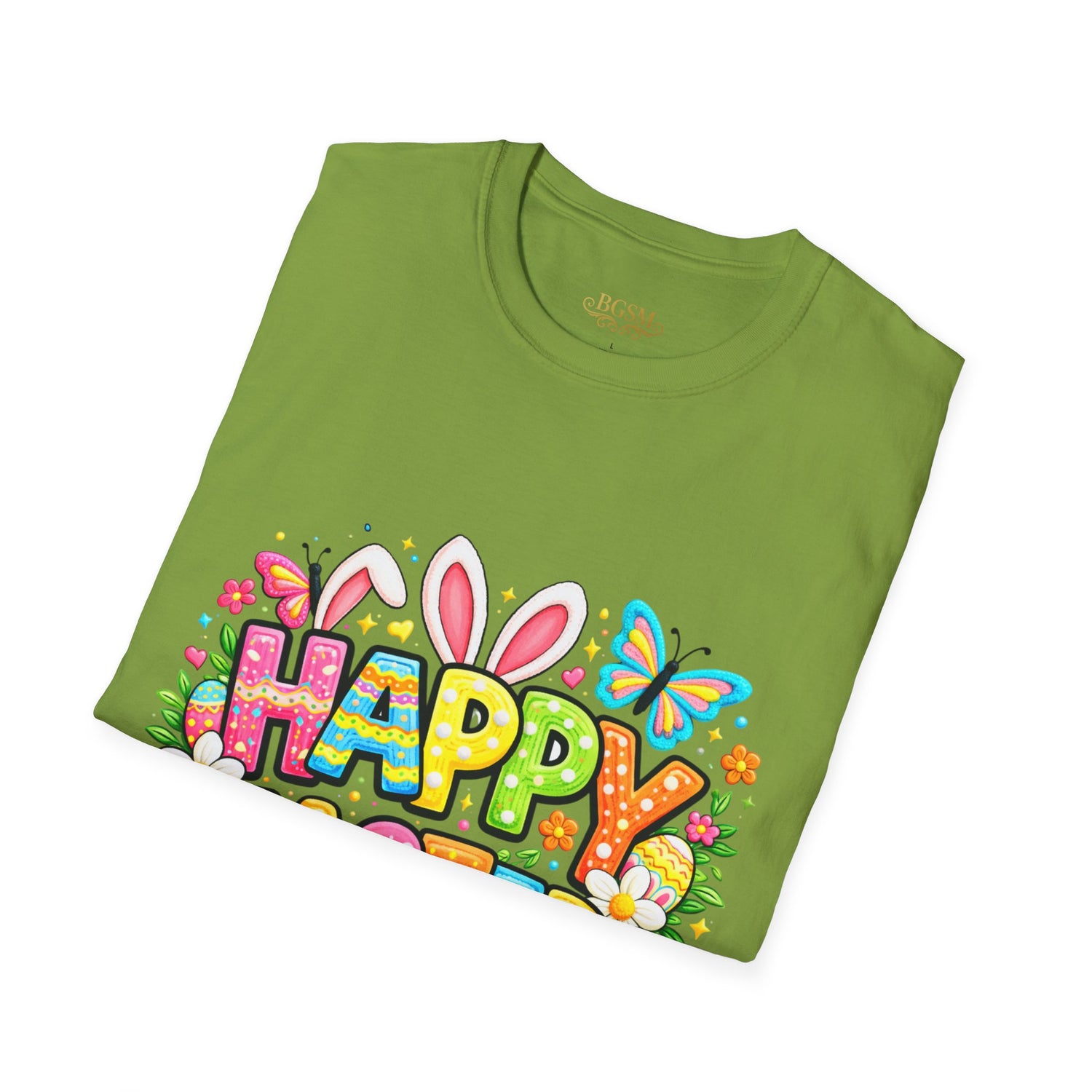 BGSM Easter Bunny Graphic T-Shirt — "Happy Easter" Colorful Holiday Tee