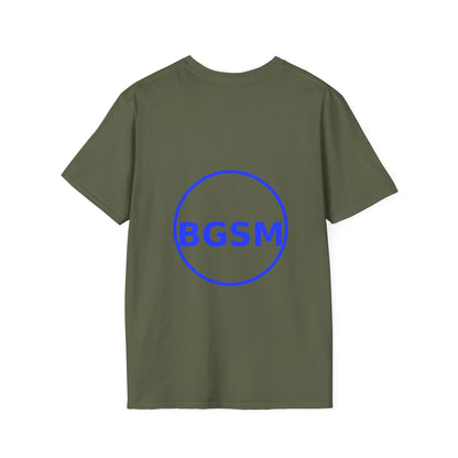 BGSM Monogram T-Shirt — Decorative Gold Front &amp; Blue Circle Back
